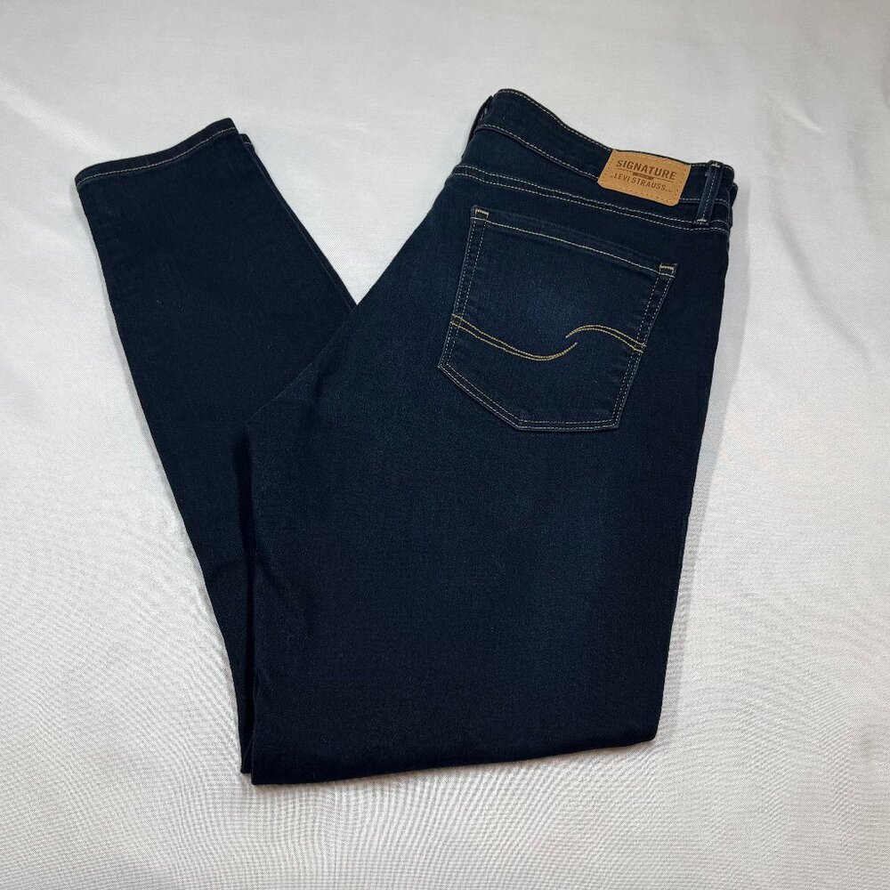 Levi Strauss Signature Gold 14W W32 L30 Dark Wash Skinny Jeans